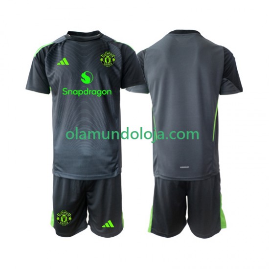 Camisola Manchester United Guarda-redes Criança Equipamento Segundo 2025-2026 Manga Curta